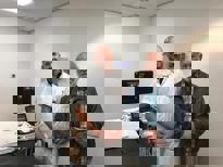 Dr. Somer in echo lab OLVG Hospital (2019) 50 years after he developed the phased array scanner