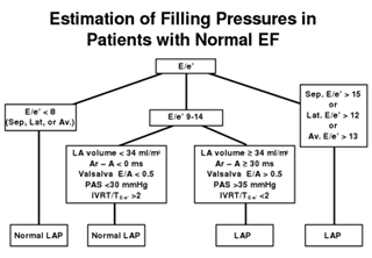 Estimation of Filling Pressures in Patients with Normal EF